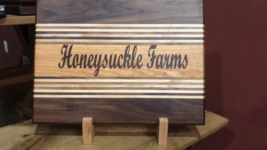 Personalized Walnut with Cherry and Maple Accents Cutting Board - Custom Gift with Engraving & Gift Wrap